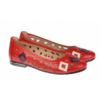 OFERTA  marimea 36  -  Balerini dama casual din piele naturala Rosu - SCV403R